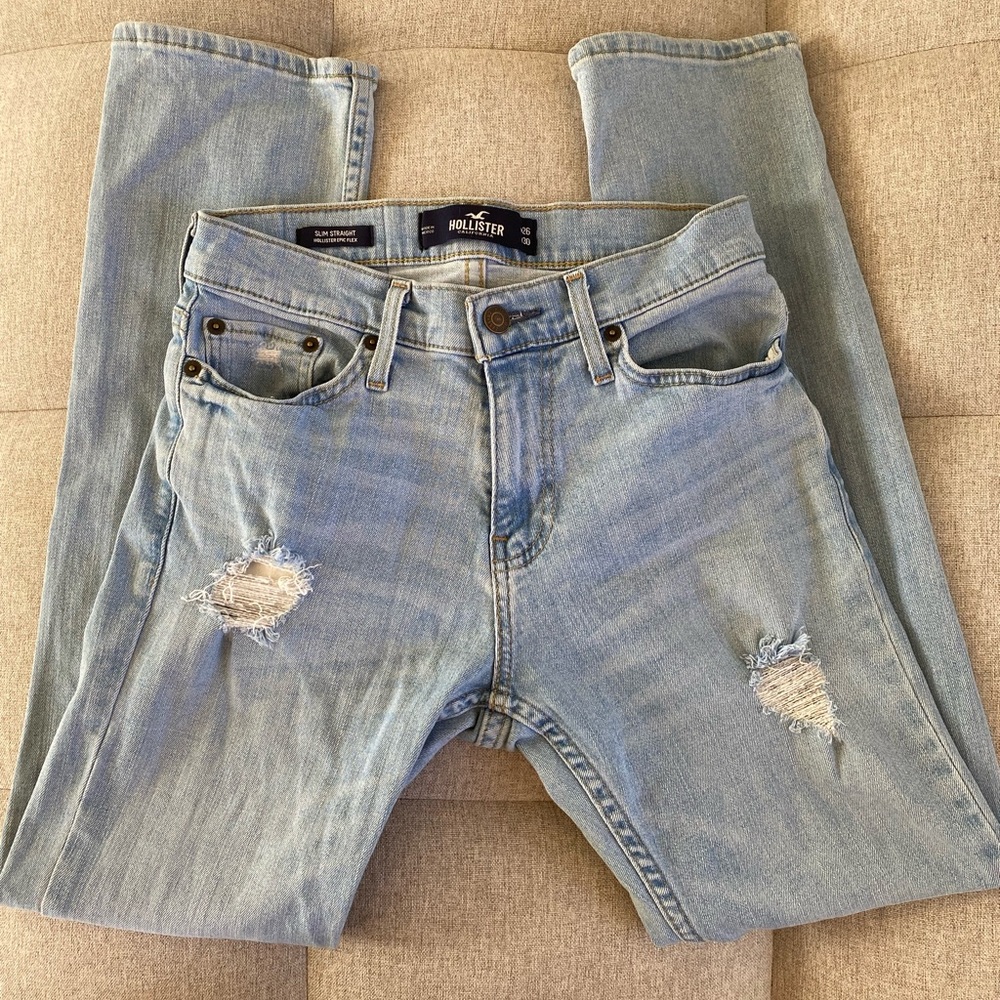 Slim Straight Hollister Ripped Jeans